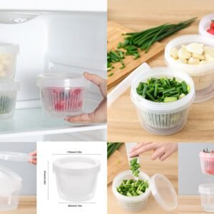 Small Round Food Storage Container with Strainer