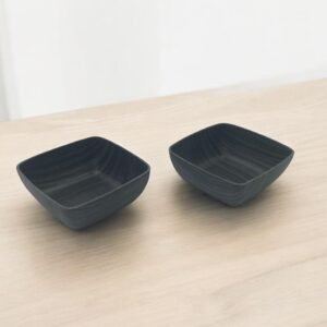 Black Wood Color Square Snack Bowl