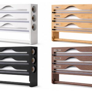 Bamboo Wrap Organizer with Paper Tower Holder 3 Comp
