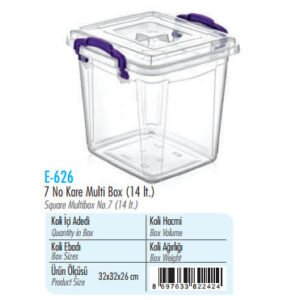 Squared Clear Storage Box 14 L