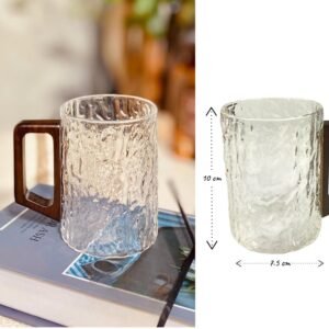 High Quality Borosilicate Glass Mug with Wooden Handle