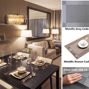 Rectangular Table Placemat 45 x 30 cm Metallic Look