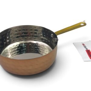 Copper Plated Stainless Steel Round Plate Long Handle 12x4 cm