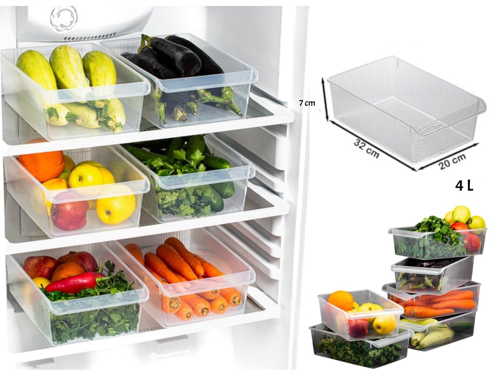05cf76f9d50477f8f117aebc6de563e6.jpg 4 L Plastic Refrigirator Organizer Without Lid