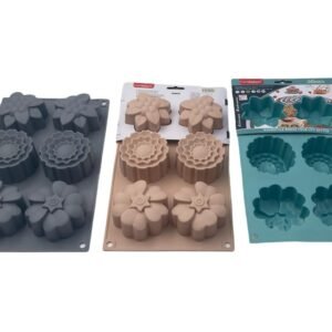 Silicone 6 pcs Multi Flowers Mold 27.5x17x4cm