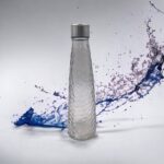 Fume Color Conical Shape Coral Glass Bottle w SS Cover