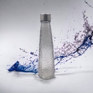 Fume Color Conical Shape Coral Glass Bottle w SS Cover