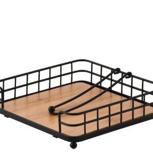 Dosthoff Iron Grid Napkin Holder with Bamboo MB07