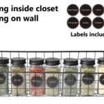 Glass Spice Set 7 Pieces with Metal Hanging Rack