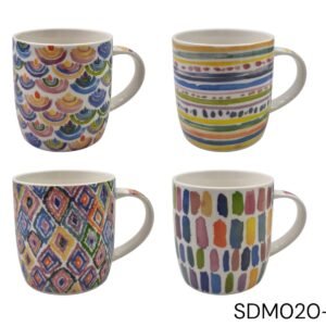 Porcelain Mug with Colorful Art Design