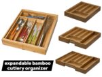Expandable Bamboo Cutlery Organizer