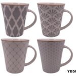Porcelain Mug Gray Design with Rim