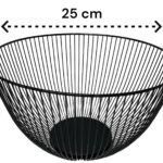 High Metal Fruit Basket Black