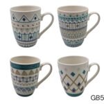 Porcelain Mug with Geometric Designs