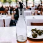 Glass Oil Bottle 300 ml with Plastic Pourer and Cover