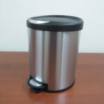 Stainless Steel Dustbin with black cover & pedal 5 lt