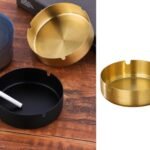 SS Ashtray Mat Gold Finish Color 10 cm