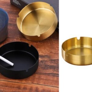 SS Ashtray Mat Gold Finish Color 10 cm