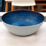 Blue Marble Design Round Melamine Salad Bowl 10"