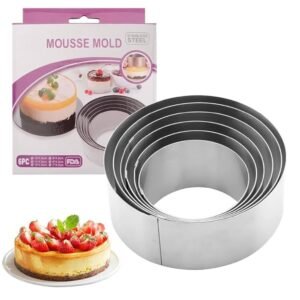 Set of 6 round Stainless Steel Mousse Mold