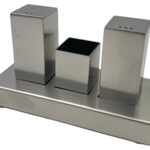 Stainless Steel Salt and Pepper and Toothpicks Set Stand