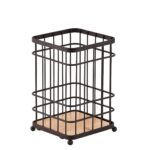 Dosthoff Iron Grid Cutlery Holder With Bamboo Base MB01