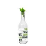 Glass Green Decorated Oil Bottle 330 ml