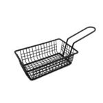 Black Rectangular French Fry Serving Basket 16 cm