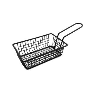 Black Rectangular French Fry Serving Basket 16 cm