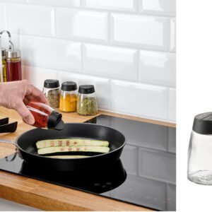 Glass Spice Bottle with Double Option Plastic Cap