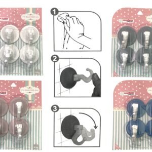 Set of 4 Strong Suction Cup Hooks