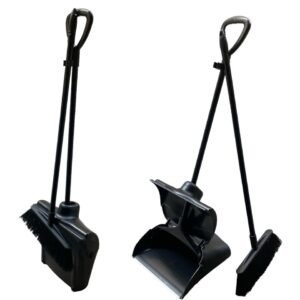 Professional Dustpan with Broom Black