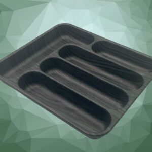 Black Wood Color Cutlery Tray 30x35 cm