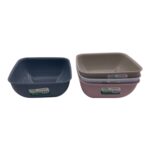 Colorful Square Bowl; 1.3 lt X2