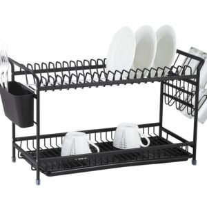 Dosthoff Black Aluminium Dish Rack 2 Tiers