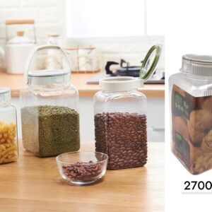 BPA free Plastic Jar Leak Proof Attached Cover 2700m