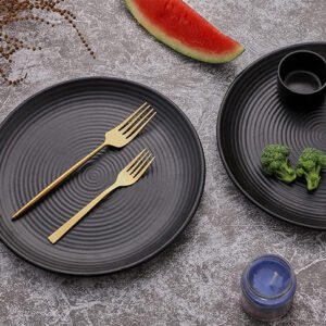 Dosthoff Matt Black Ripple Dinner Plate 27 cm