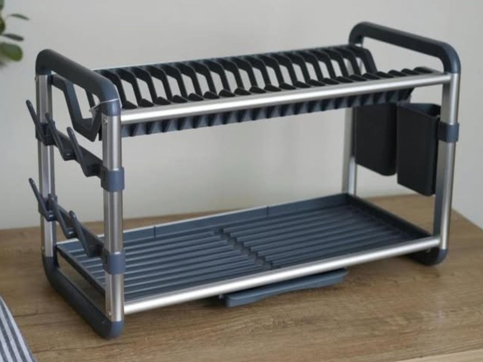 246139f2614c6f503f586ee7f02fa702.jpg 2 Tiers Aluminium Dish Rack with Removable Plastic Tray