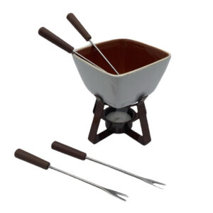 Stone Ware Chocolate Fondue Set