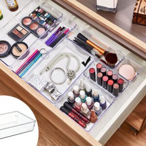 Clear Modular Drawer Organizer 23.1x15.4x5.6 cm