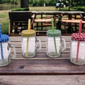 Mason Mug with Straw