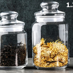 Medium Glass Jar Clear Design 1.3 L