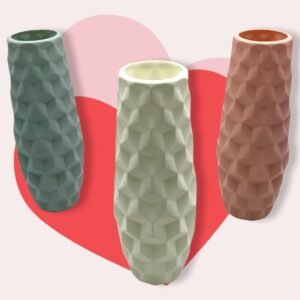 Plastic Vase Ceramic Look Long 27 cm