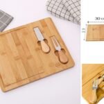 Bamboo Cheese Board with knife and fork