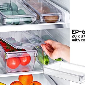 Clear Fridge Organizer with Cover 37 x 20 x 5 cm