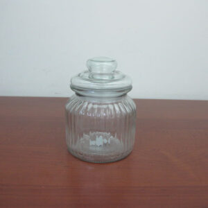 Medium Glass Jar Lined Design