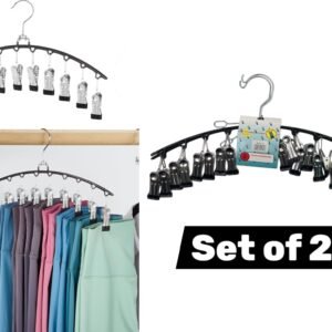 Set of 2 anti-slip hangers with 10 clips each