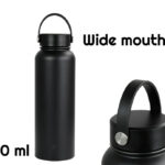 800ml Double Wall SS Thermal Bottle w Lid in Matte Black