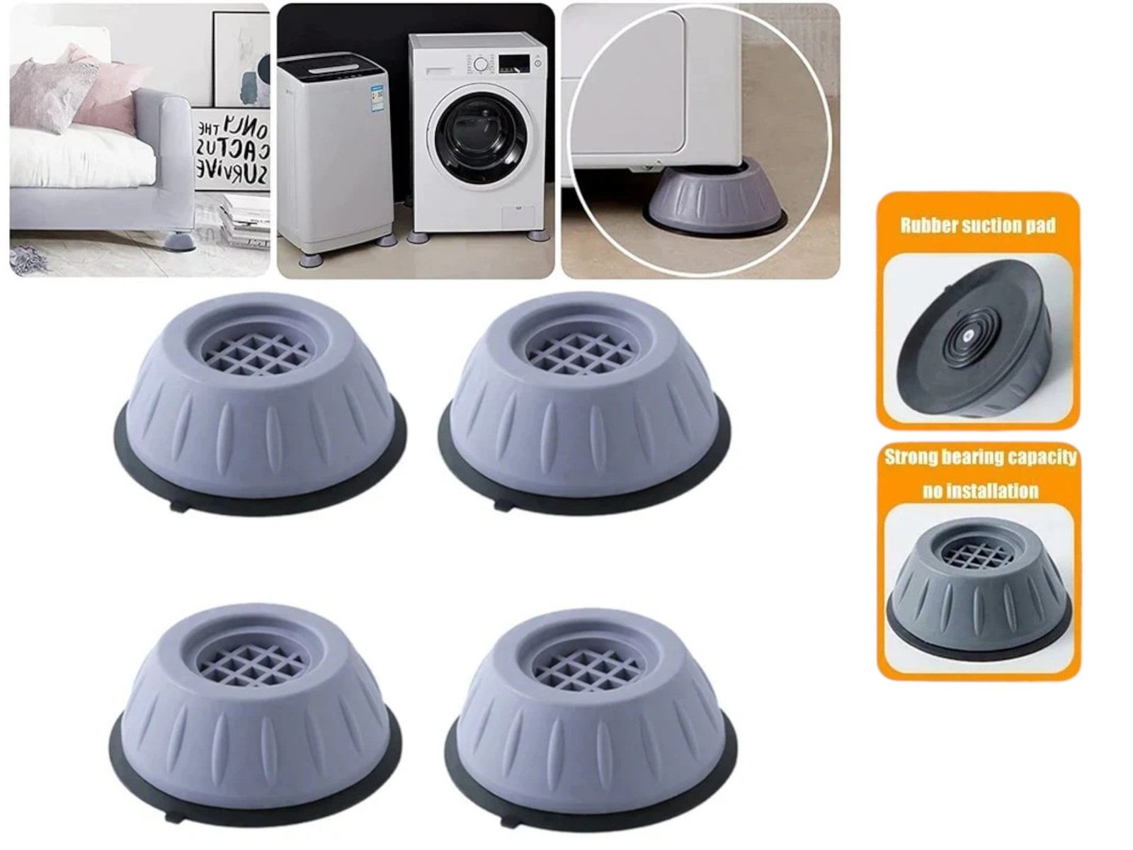 2d963bbb0fcf5e1d8a5316f53cad6fd6.jpg Set of 4 Anti Vibration Feet Pads for Washing Machine