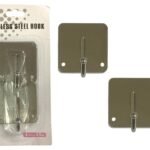 Stainless Steel Large Square Self Adhesive Hooks X2